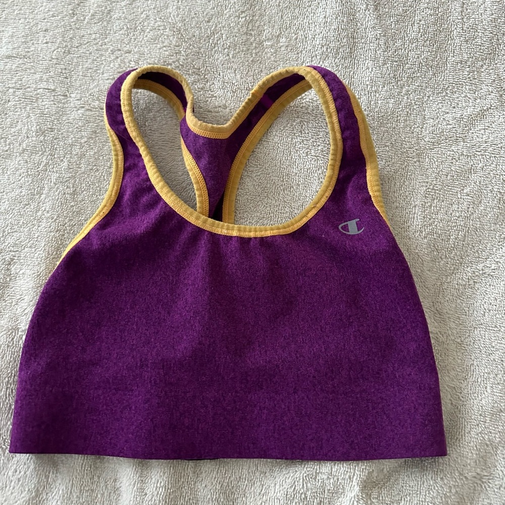 Purple champion sports bra